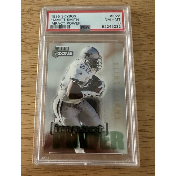 1995 Skybox Emmitt Smith #IP23 Impact Power, PSA 8 NM-MT Pop 5 Dallas Cowboys - Picture 2 of 4